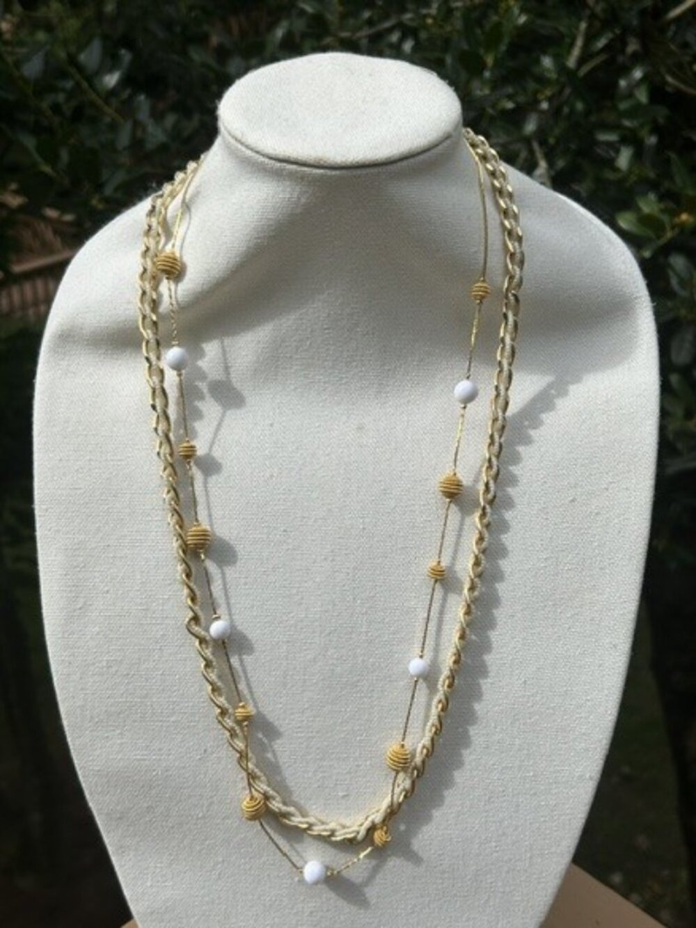 2 - TRIFARI White Gold Beaded Long Chain NECKLACES